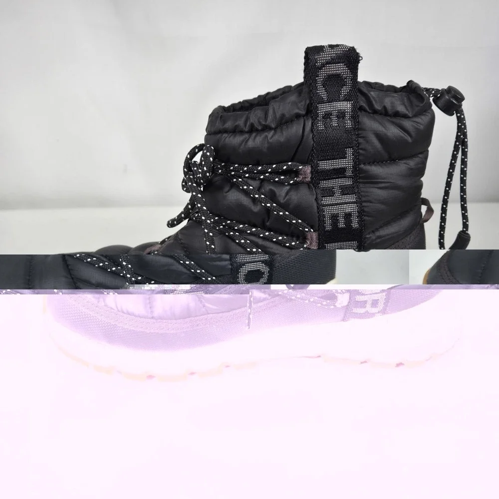 The North Face Womens 9 ThermoBall Puffer Lace Up Waterproof Boots Black White